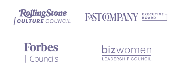 CCo community logos including Rolling Stone, Fast Company, Forbes Councils, and Bizwomen.
